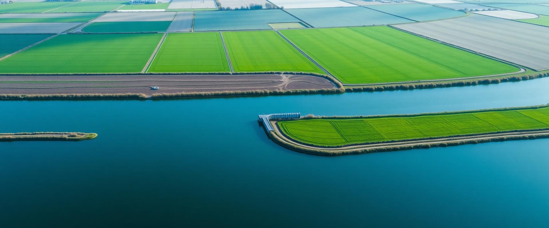 Nederlands waterlandschap met polders en een waterkering als metafoor voor helder inzicht in projecten